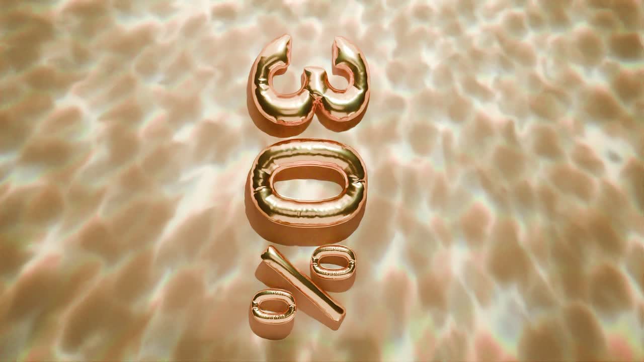 물 위에 떠있는 30%의 황금색은 노란색 배경에 수직으로 파동됩니다.