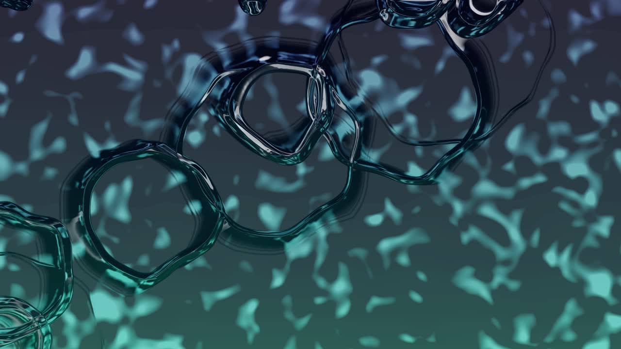 Fluid Organic Shapes Merging on Dark Gradient Background