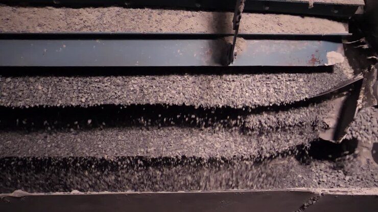 Gravel Conveyor Belt in Industrial Setting