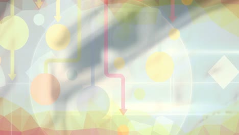 animación del globo con iconos digitales sobre un fondo borroso