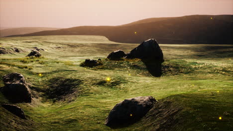 Green-meadow-on-the-background-of-the-mountains