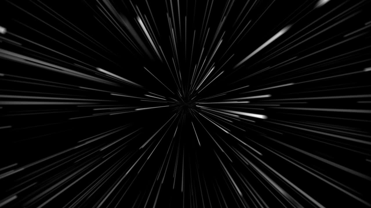 4K Abstract of warp or hyperspace motion in white star trail. Exploding and expanding movement. Motion graphic and animation background.