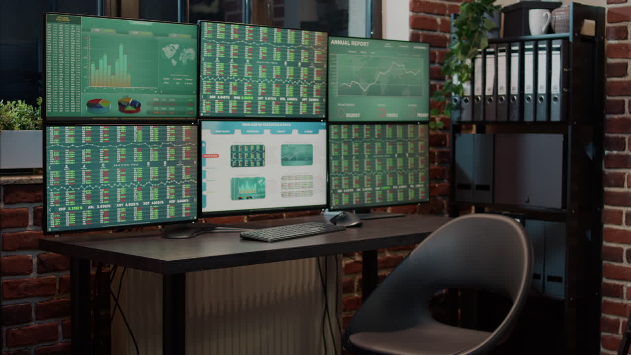 Financial investor monitoring stock market sales exchange