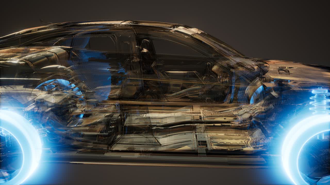 자동차 바 ⁇ 가 차 안에서 빛나고 있습니다.