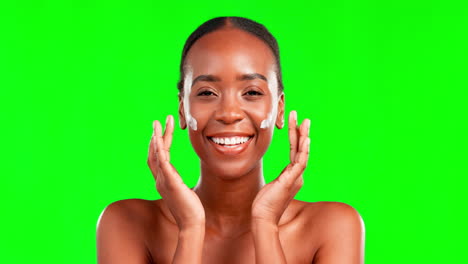 Black-woman-laughing,-beauty-with-cream