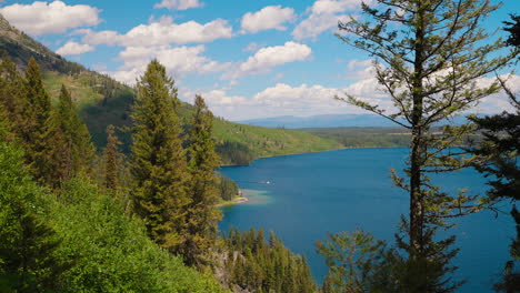 panoramic view of jackson lake in grand teton national park