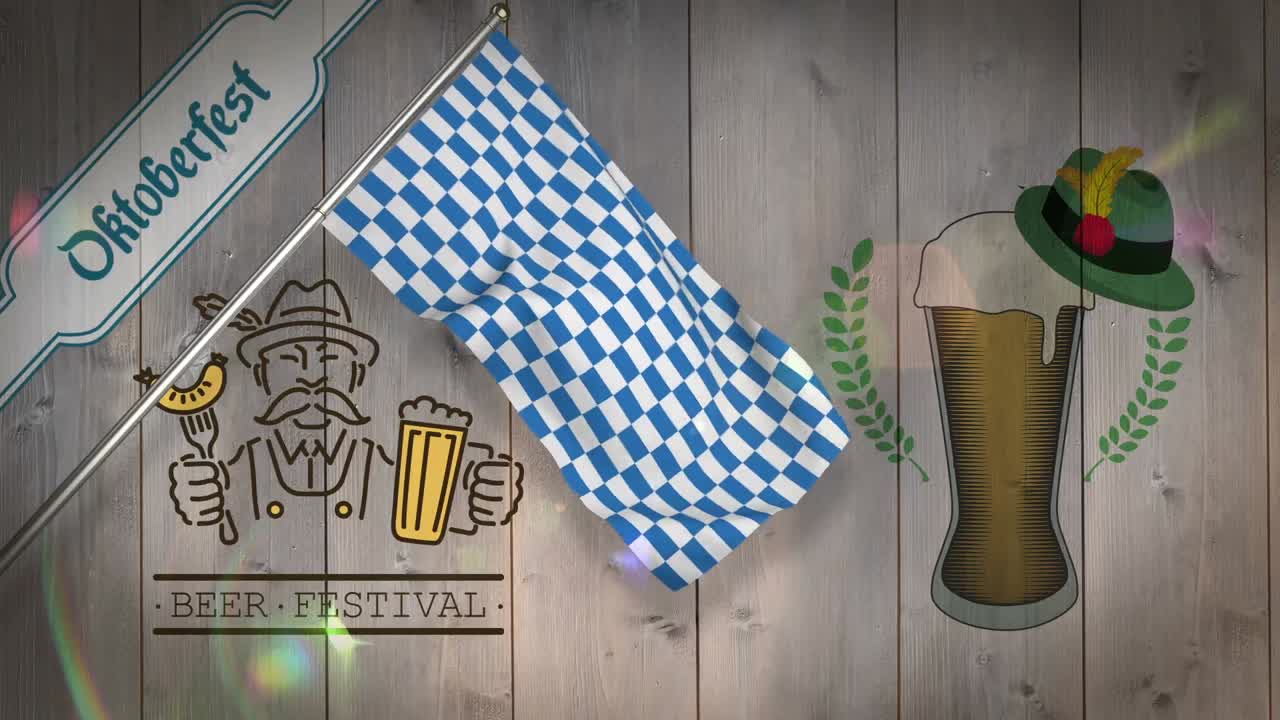 generado digitalmente de la agitación de la bandera del oktoberfest