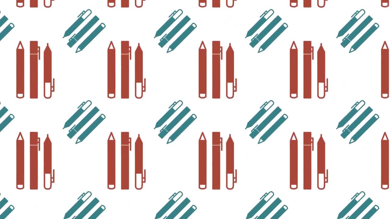 ⁇ 색 배경에 연필 줄과 그림 예술 자료의 애니메이션