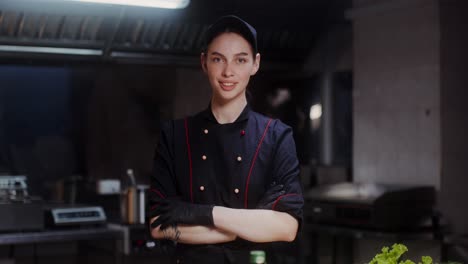 female chef in a restaurant kitchen