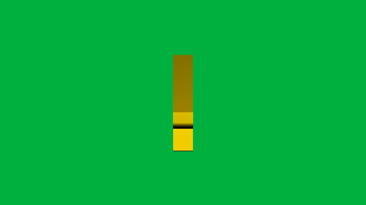 4K. real time simple countdown leader 3d rendering counting from 10 to 0 with golden numerals reverse isolated on chroma key green screen with turn rotate motion graphic