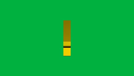 4k. real time simple countdown leader 3d rendering counting from 10 to 0 with golden numerals reverse isolated on chroma key green screen with turn rotate motion graphic