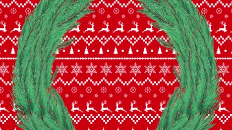 una corona de navidad moviéndose contra un fondo negro.
