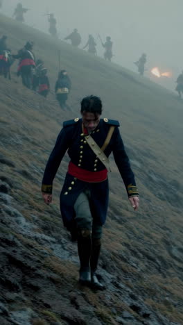 historical soldier in a battle scene