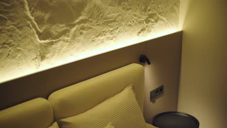 stylish and elegant minimalist home interior featuring clean lines, neutral colors, and warm ambient lighting, creating a cozy and modern atmosphere.