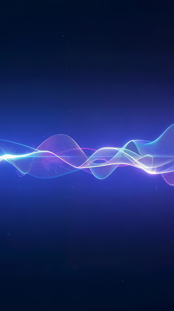 Vertical video: Playback starting mesh waves morphing across navy backdrop for ambient mood