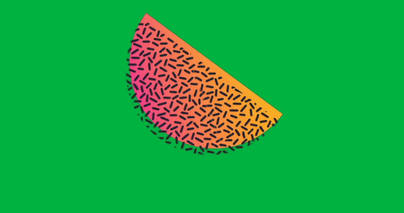 graphic designer applying half-circle gradient on transparent background, adding sprinkle dashes