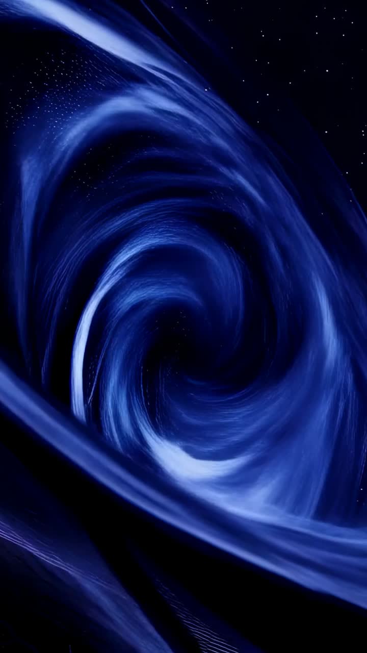 Vertical video: Pulsing glowing hex grid bending from rising blue plasma, forming spiral in space