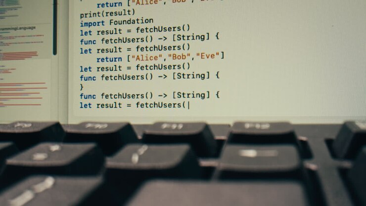 Close-up of Computer Screen Displaying Programming Code