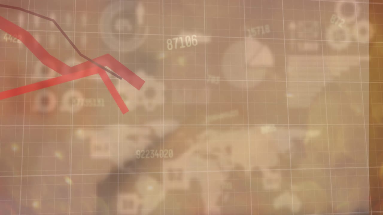 스테토스코프를 가진 남성 의사에 대한 데이터 처리 및 통계의 애니메이션