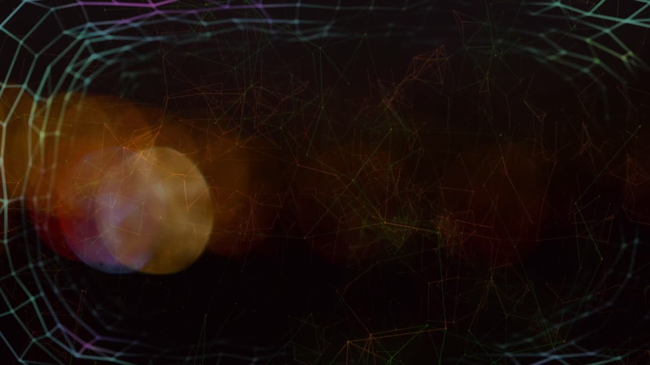 animación de la red de conexiones a través de luces brillantes