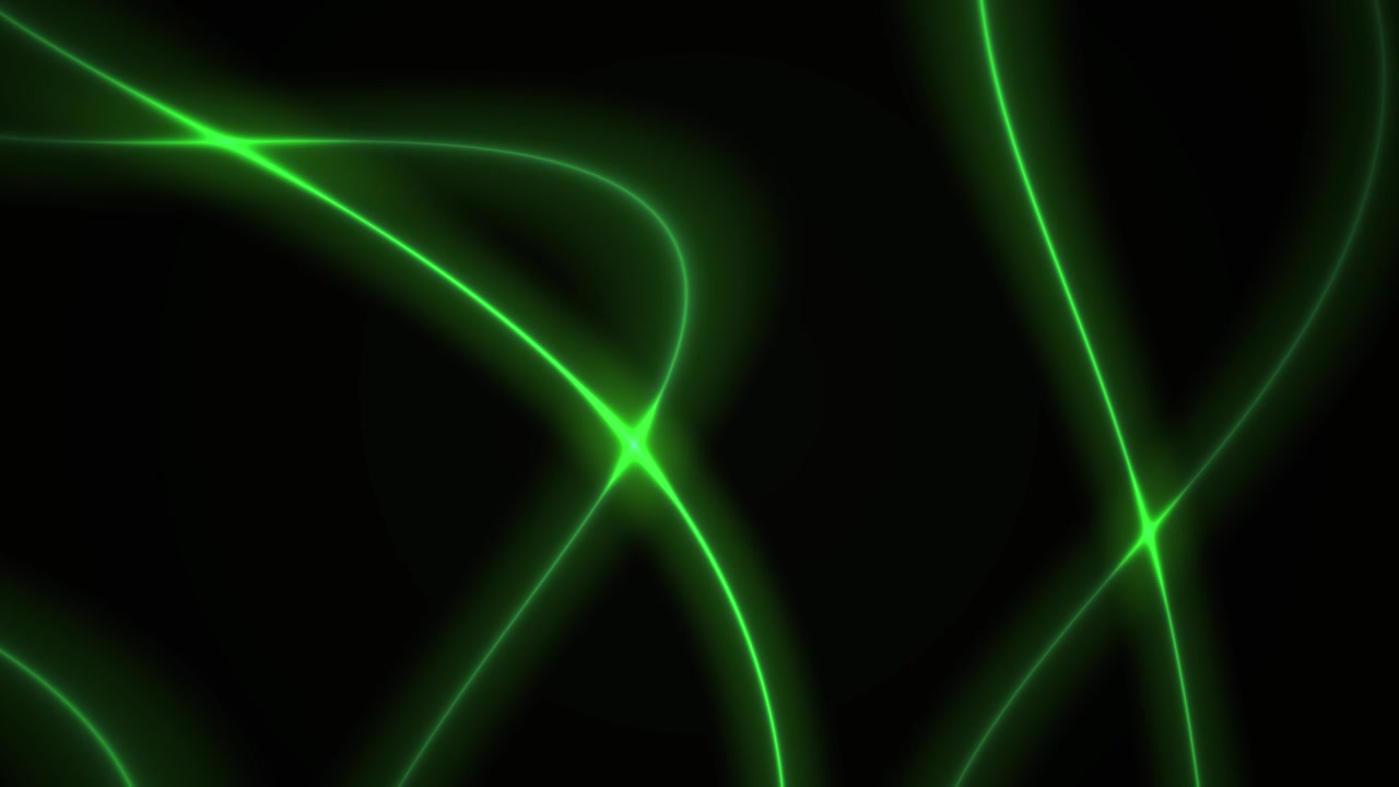 Sfondo astratto con onde di luce neon verdi luminose