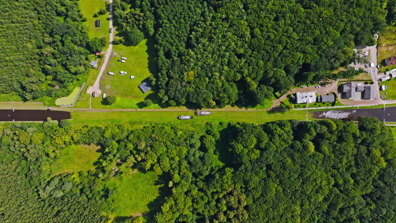 Legendary Buczyniec slipway drone shows rare canal lift transporting vessels