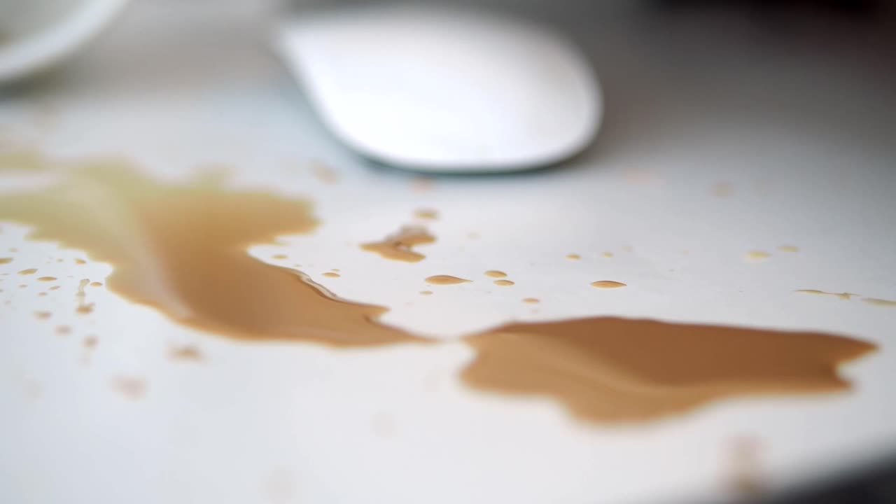 Sølt kaffe på pulten