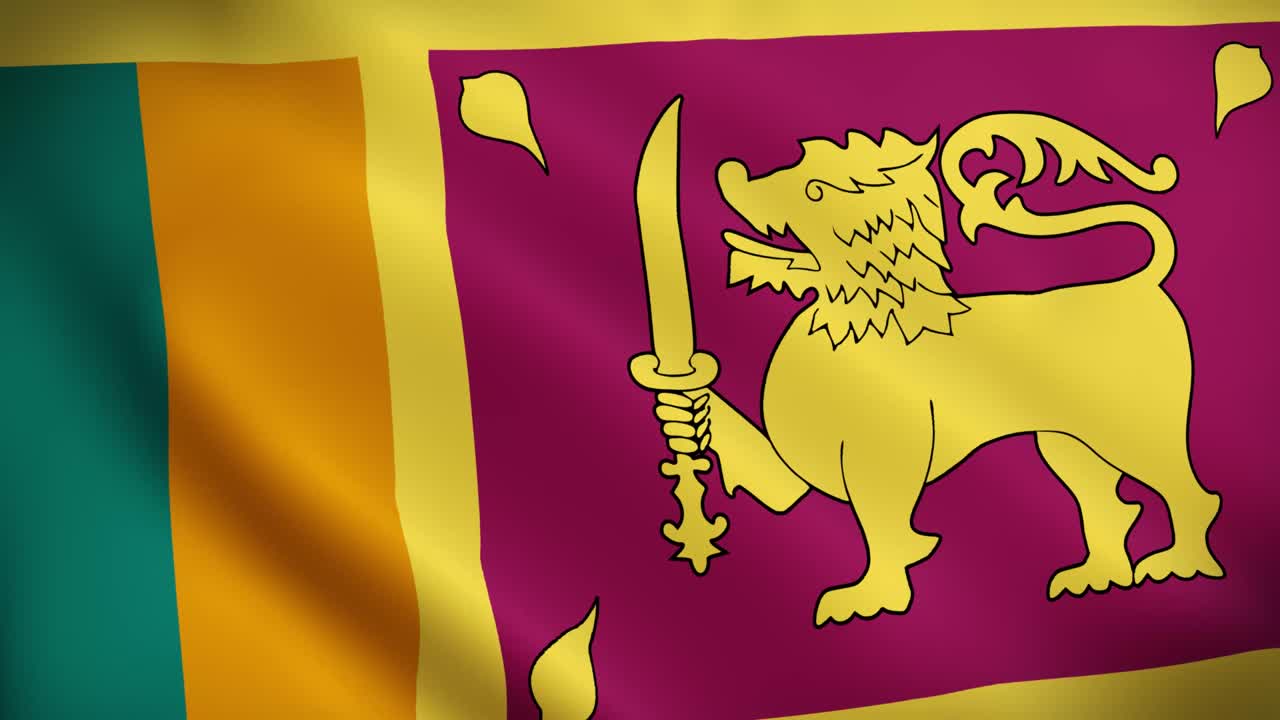 4K animoitu Sri Lankan kansallislippu, Sri Lankan lippu liehuu animoituna