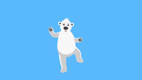 cartoon polar bear flat character music dance animation. includes luma matte