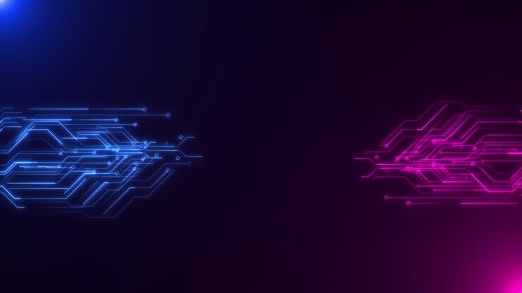 Sfondo futuristico di schede di circuiti di tecnologia digitale, elaborazione di codice server digitale o intelligenza artificiale