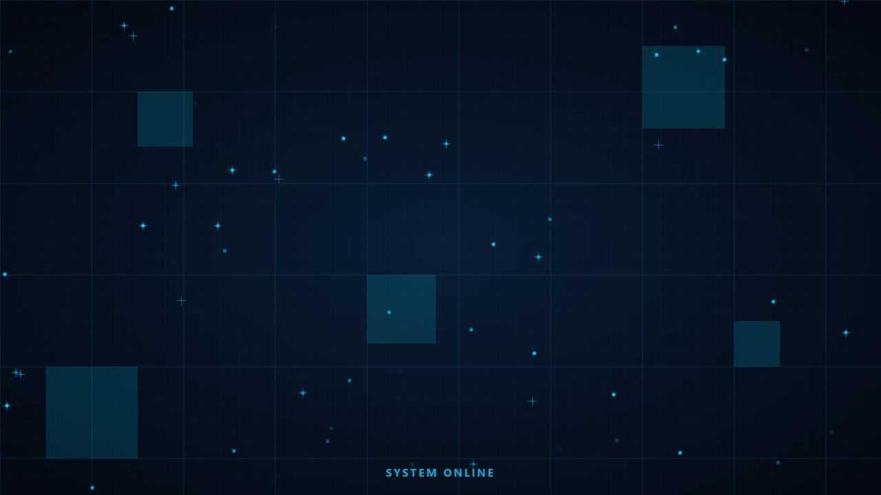 Digital Interface Background with Floating Squares and Data Points