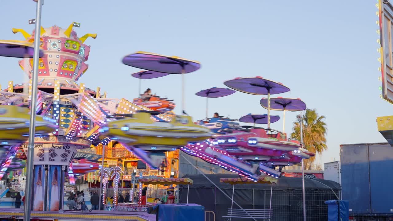 Spinning Rides at a Funfair