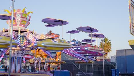 spinning rides at a funfair