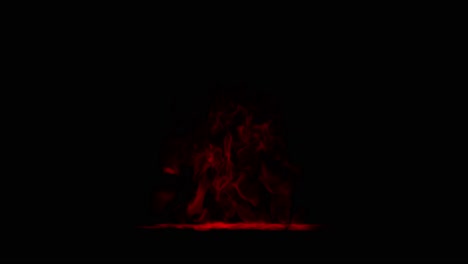 red magical or evil fire burns on the ground against a black background. vfx for fantasy, hell, or supernatural projects