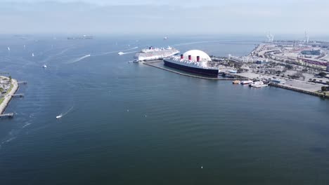 Vista-Aérea-Del-Puerto-De-Long-Beach-California