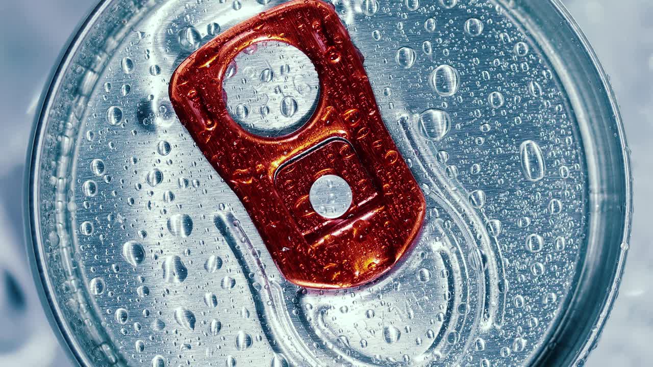 Aluminum Soda Tin Can Lid Cover of soft drink on ice goes around the circle.