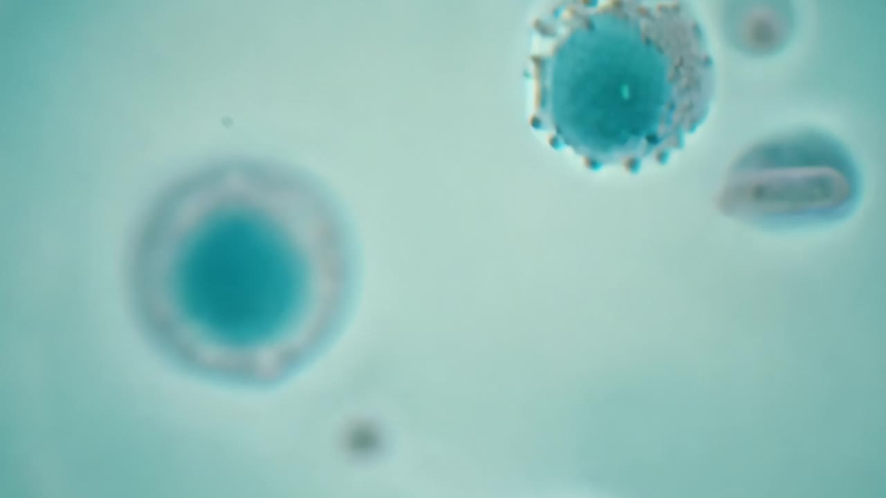 algas microscópicas bajo un microscopio