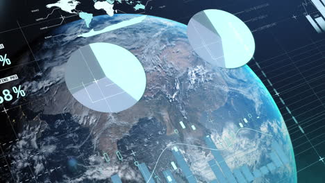 animación del procesamiento de datos y las estadísticas en todo el mundo