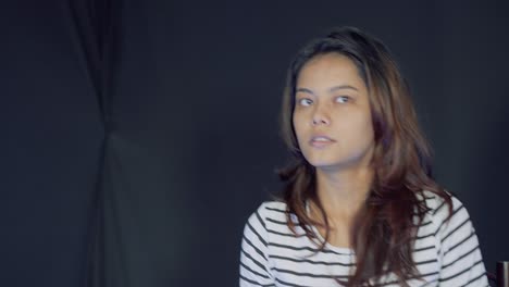 North-east-indian-girl-expressing-her-personality-with-hand-gestures,-portrait-shot