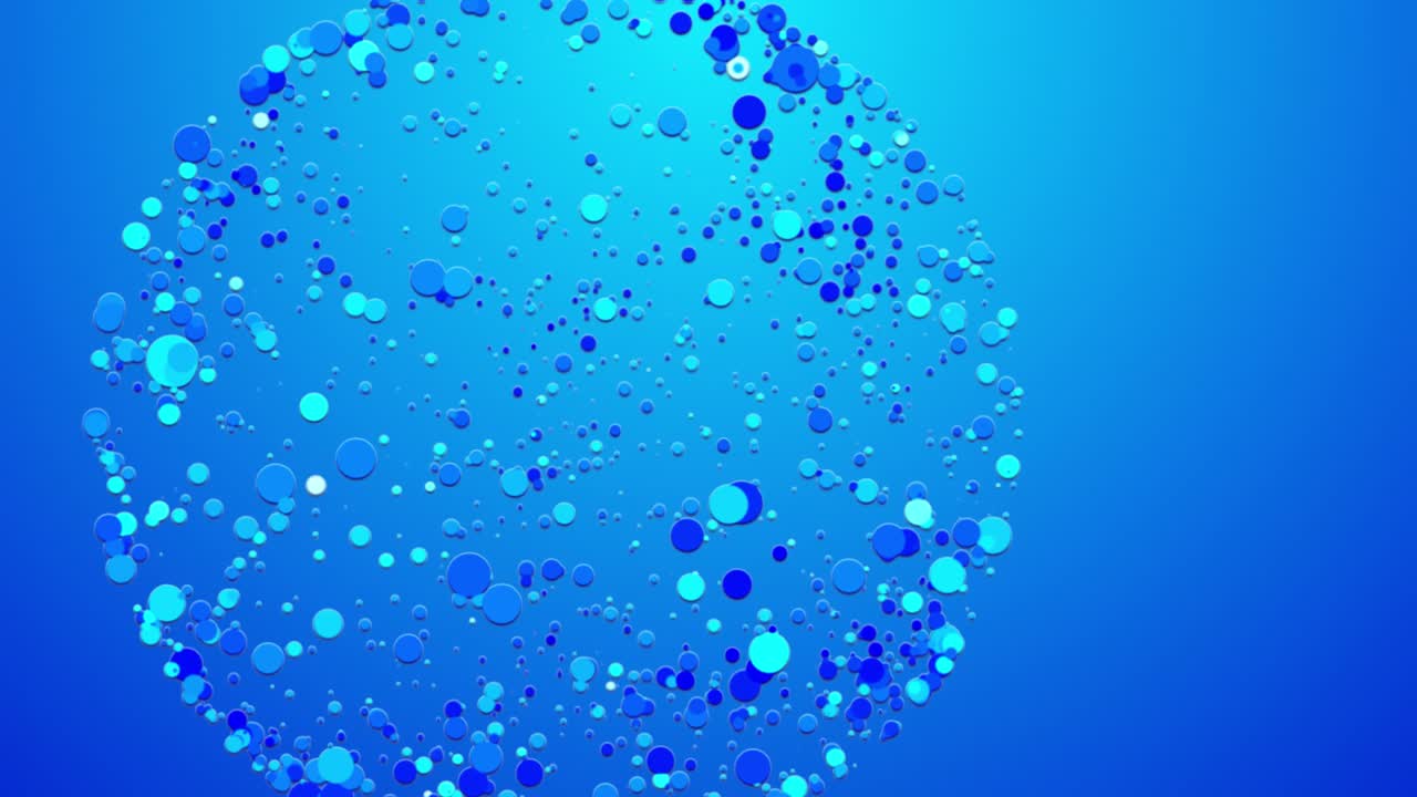 간단한 추상적인 4k 루프 플래트 스타일 배경은 크기를 변경하는 원과 함께 서로 쳐 있습니다. 최소한의 간단한 깨한 디자인. 알파 채널 10으로 루마 매트.