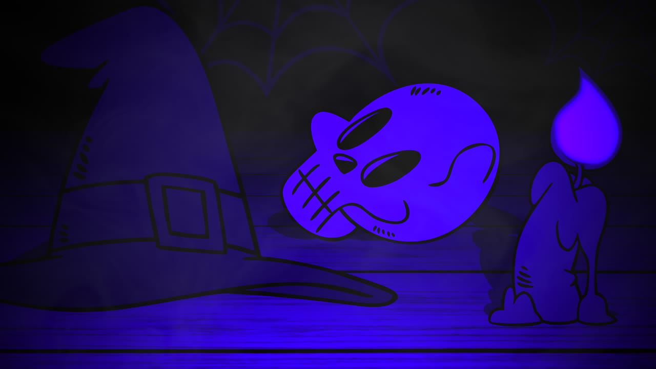 animación de fondo de halloween con calavera 2
