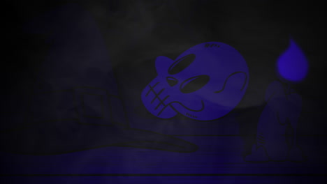 animación de fondo de halloween con calavera 2