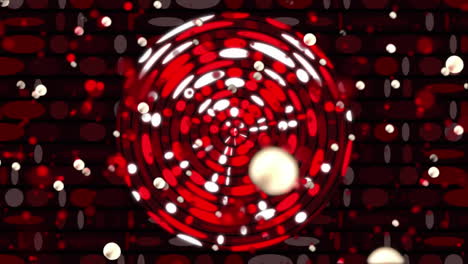 animación de puntos brillantes y círculos que se mueven en bucle sin costuras sobre un fondo oscuro