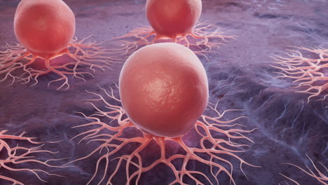 biological cancer cell and disease, 3d rendering.