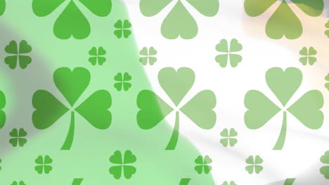 animation of shamrocks over flag of ireland