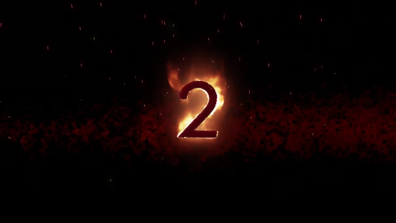 animación de 2 textos en llamas ardientes sobre un fondo oscuro