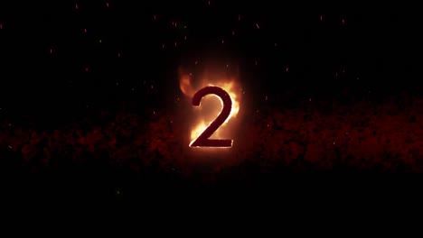 Animation-of-2-text-in-burning-flames-over-dark-background