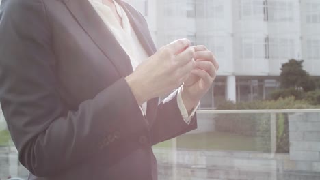 hands of businesswoman gesturing during conversation with colleague