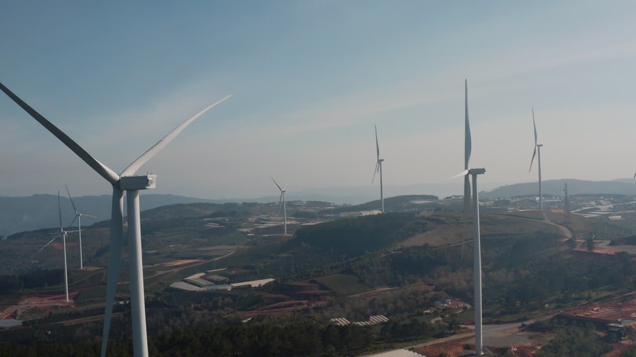 Wind Farm Flyover Shot