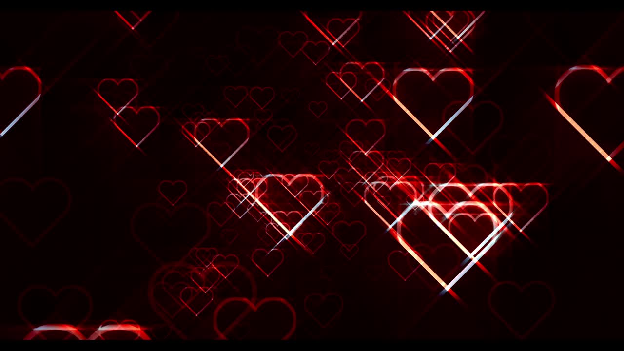 líneas de corazón bucle de fondo rojo